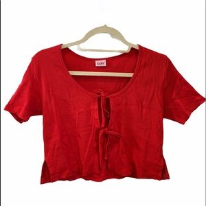 Lisa Says Gah tie front red mia top S